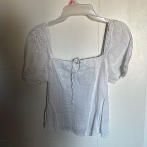 H&M white linen blouse